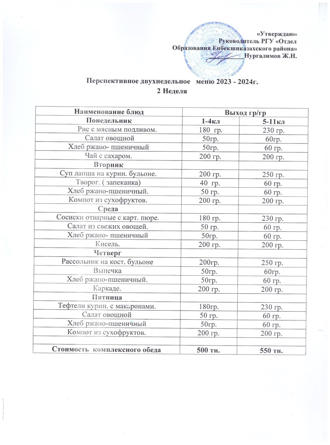 Ас мәзірі